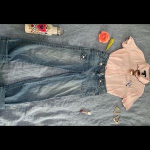 Pink Button Down Crop-Top | Forever 21